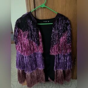 Nasty Gal Fringe jacket and shorts set
